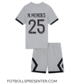 Paris Saint-Germain Nuno Mendes #25 Bortatröja Barn 2022-23 Kortärmad (+ korta byxor)